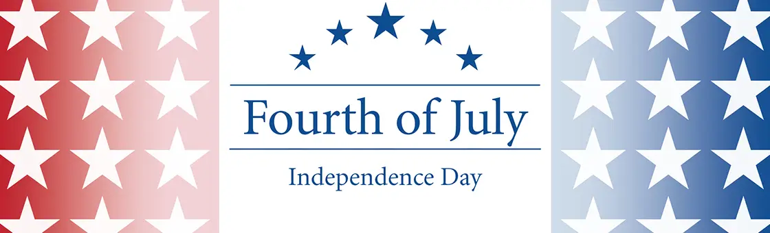 Fourth of July Independence Day banner with stars