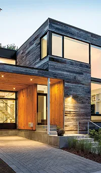 Modern style house features Marvin picture windows