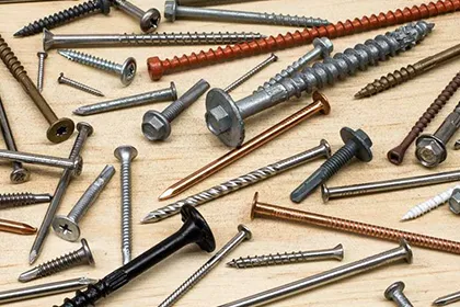 An assortment of Simpson Strong-Tie fasteners