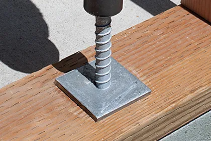 Simpson Strong-Tie fastening anchor in foundation