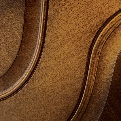 Therma-Tru fiberglass door detail shows the rich simulated wood grain and crisp detailing