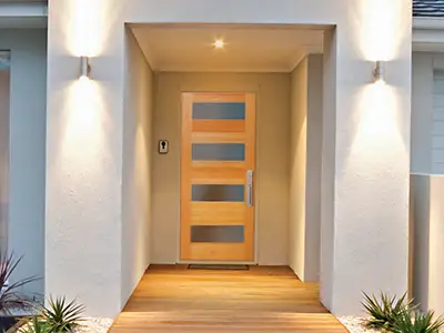 Rogue Valley wood door with glass