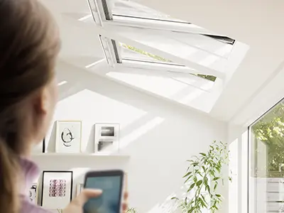 VELUX venting skylights controlled by app on smart phone