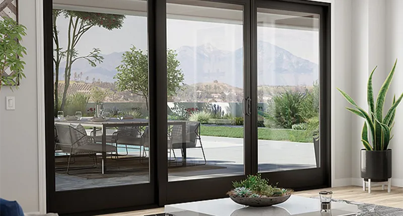 Milgard Ultra Door slides open for easy access to the patio and views